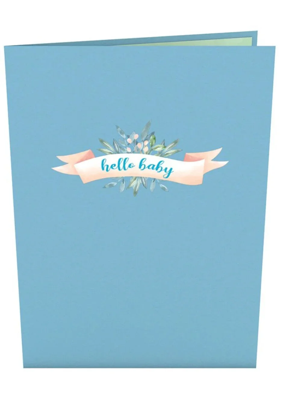 Blue Baby Carriage Pop-Up 3-D Baby Shower Greeting Card